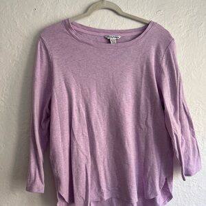 Tommy Bahama Lavender Long Sleeve Crewneck Top
